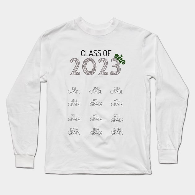 Class of 2032 Graduation with space for Handprints, Gift For Kids Long Sleeve T-Shirt by NooHringShop